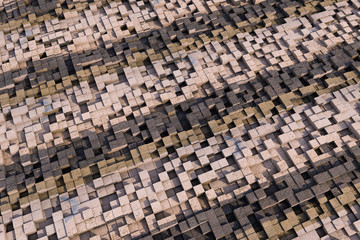 3d cubes with a grunge texture