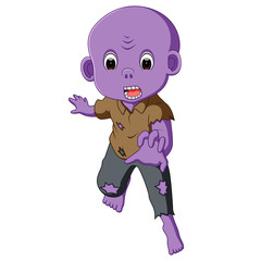 Cartoon zombie isolated on white background