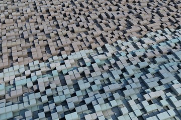 3d cubes with a grunge texture