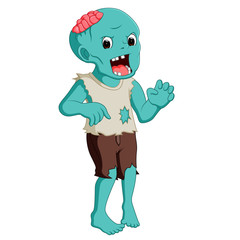 Cartoon zombie isolated on white background