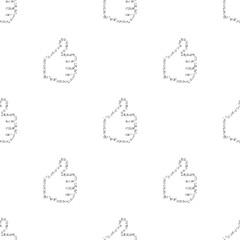 seamless silver glitter pixel thumbs up pattern background