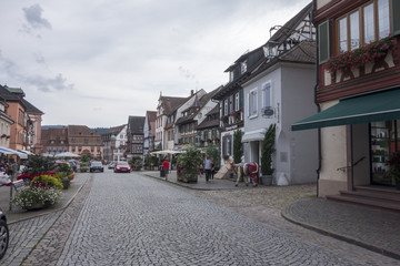 GENGENBACH, BADEN-WURTTEMBERG/ GERMANY - AUGUST 16, 2017: Medieval town centre with characteristic half-timbered houses