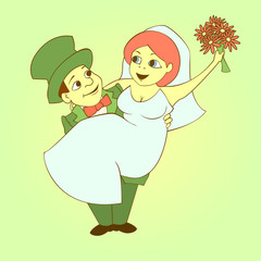 The bride and groom