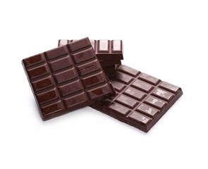 chocolate bars isolated on white background