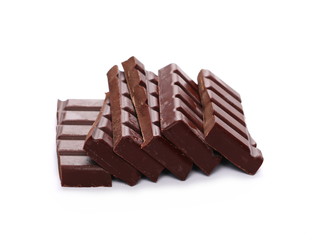 chocolate bars isolated on white background