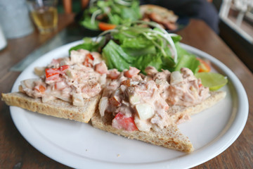 bread with tuna spread