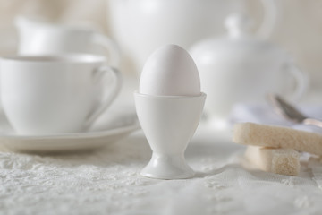 Breakfast in White: Soft Boiled Egg
