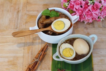 Stewed egg with feet chicken , chinese food