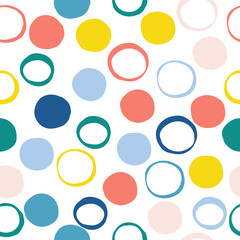 Abstract circle seamless pattern background. Childish simple application geometric cover