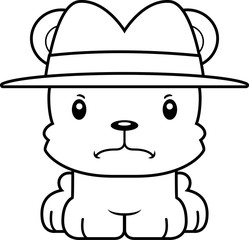Obraz na płótnie Canvas Cartoon Angry Detective Bear