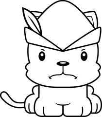 Cartoon Angry Robin Hood Kitten