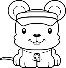 Cartoon Smiling Lifeguard Mouse