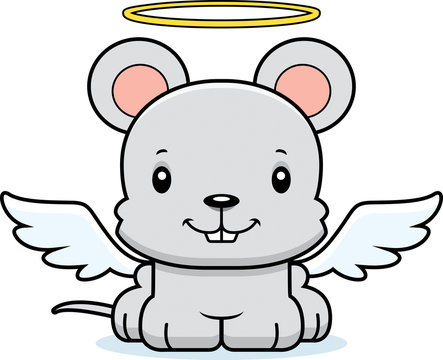 Cartoon Smiling Angel Mouse