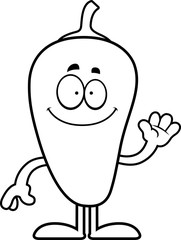 Cartoon Chili Pepper Waving