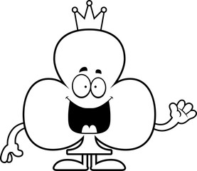 Cartoon King of Clubs Waving