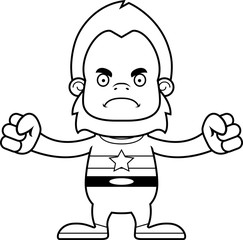 Cartoon Angry Superhero Sasquatch
