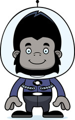 Cartoon Smiling Spaceman Gorilla
