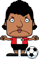 Cartoon Angry Soccer Player Woman