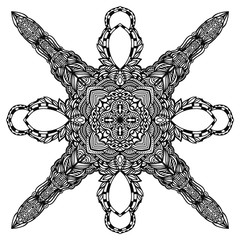 Black doodle style ornament over white background