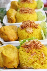 Chicken biryani with rice delicious and sauce