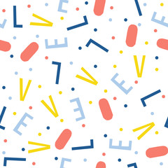 Abstract handmade letter seamless pattern background.
