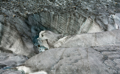 Water melting from Root Glacier carved canyon into glacier