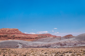 Red rocks of Arizona against the blue sky