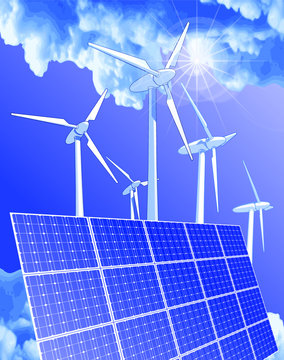 Wind power and solar power