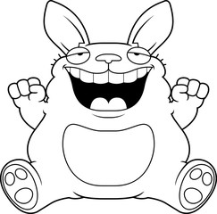 Cartoon Fat Rabbit Sitting