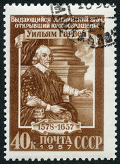 USSR - 1957: shows William Harvey (1578-1657), physician