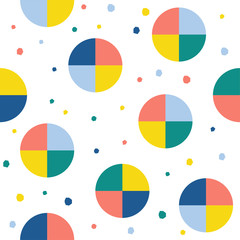 Abstract handmade round seamless pattern background. Childish handcrafted wallpaper