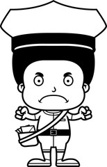 Cartoon Angry Mail Carrier Boy