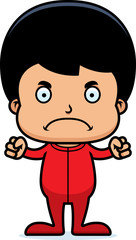 Cartoon Angry Boy In Pajamas