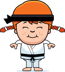 Smiling Cartoon Karate Kid