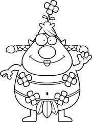 Cartoon Forest Sprite Waving