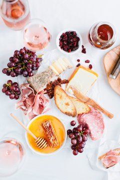 Cheeseboard with wine