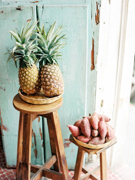 Produce at a market