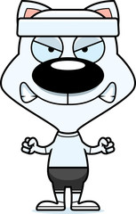 Cartoon Angry Fitness Kitten