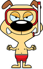 Cartoon Angry Snorkeler Puppy