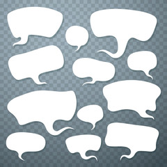 Cloud talk set art shape on transparent background. Vector illustration