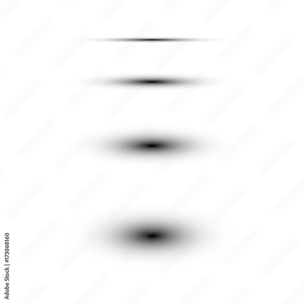 Wall mural spherical shadow set of objects on the white background . vector illustration