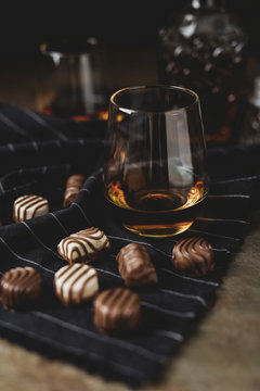 Cognac with pralines