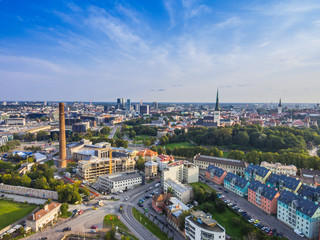 Obraz premium Widok z lotu ptaka panorama miasta Tallinn, Estonia.