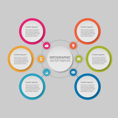 Vector infographic template for diagram, graph, presentation, chart, business concept with 6 options.