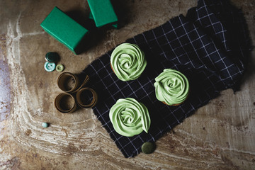Green cupcakes