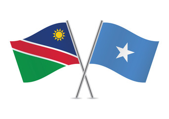 Namibia and Somalia flags.Vector illustration.