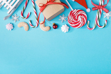 Christmas candies in composition