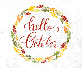 Vector lifestyle lettering hello october