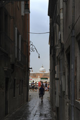 Street in the ancient Venice, Italy