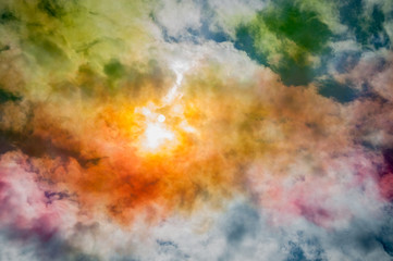 Obraz na płótnie Canvas Ciel de fumigènes